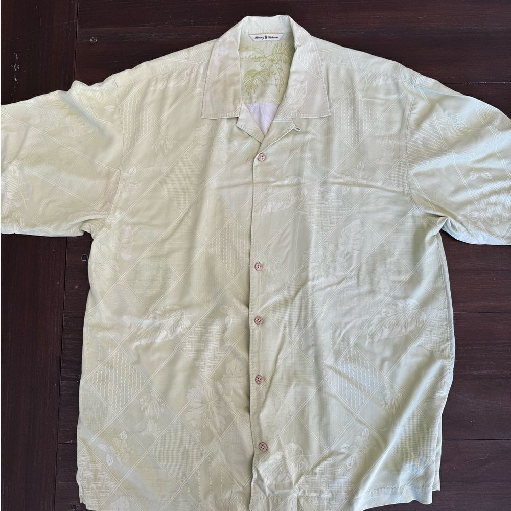 Tommy Bahama Light Green Hawaiian Shirt